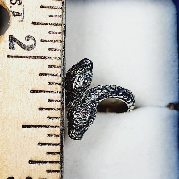 Sterling Silver Snake head bypass ring 3.20 gr size 7 - Picture 2 of 5